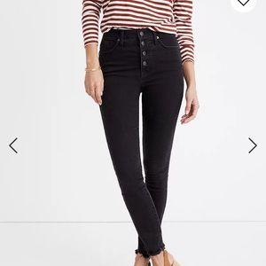 Madewell High-Rise Black Skinny Jeans in Berkeley Black